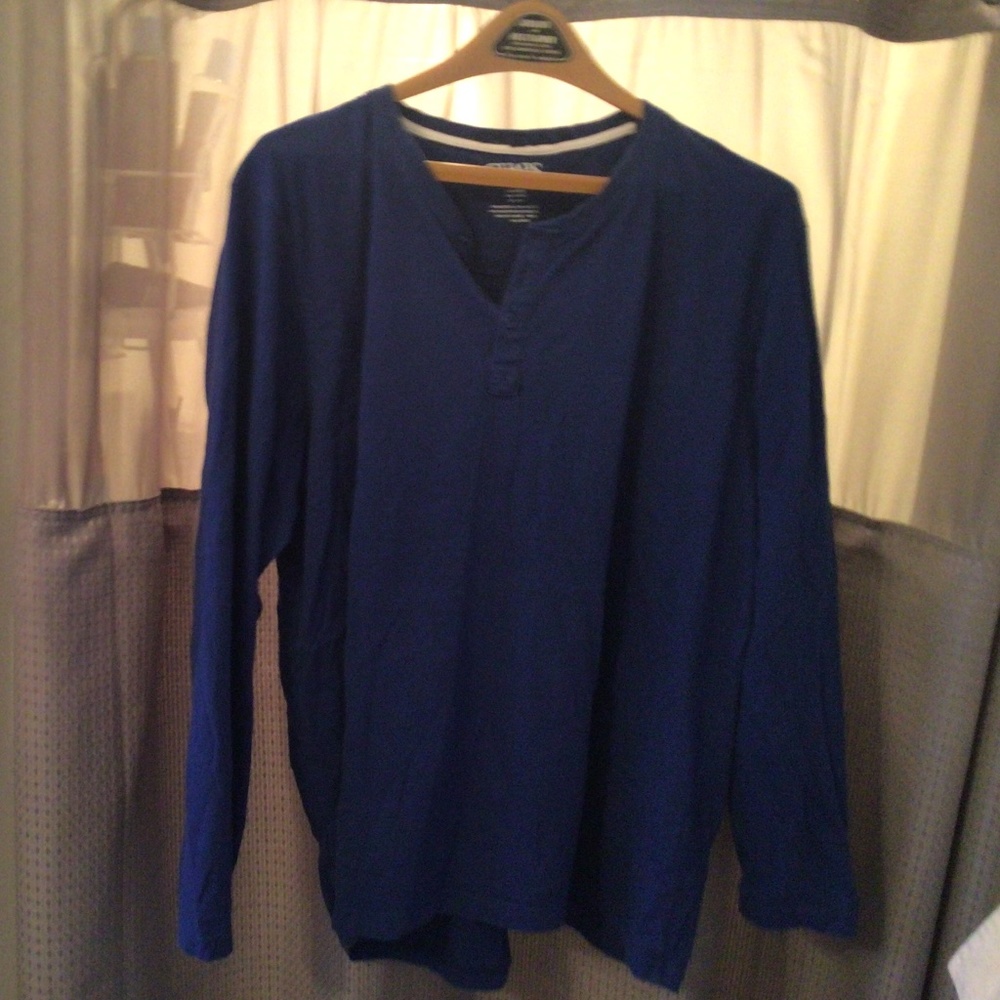 Men’s CHAPS cotton Henley navy blue size xl